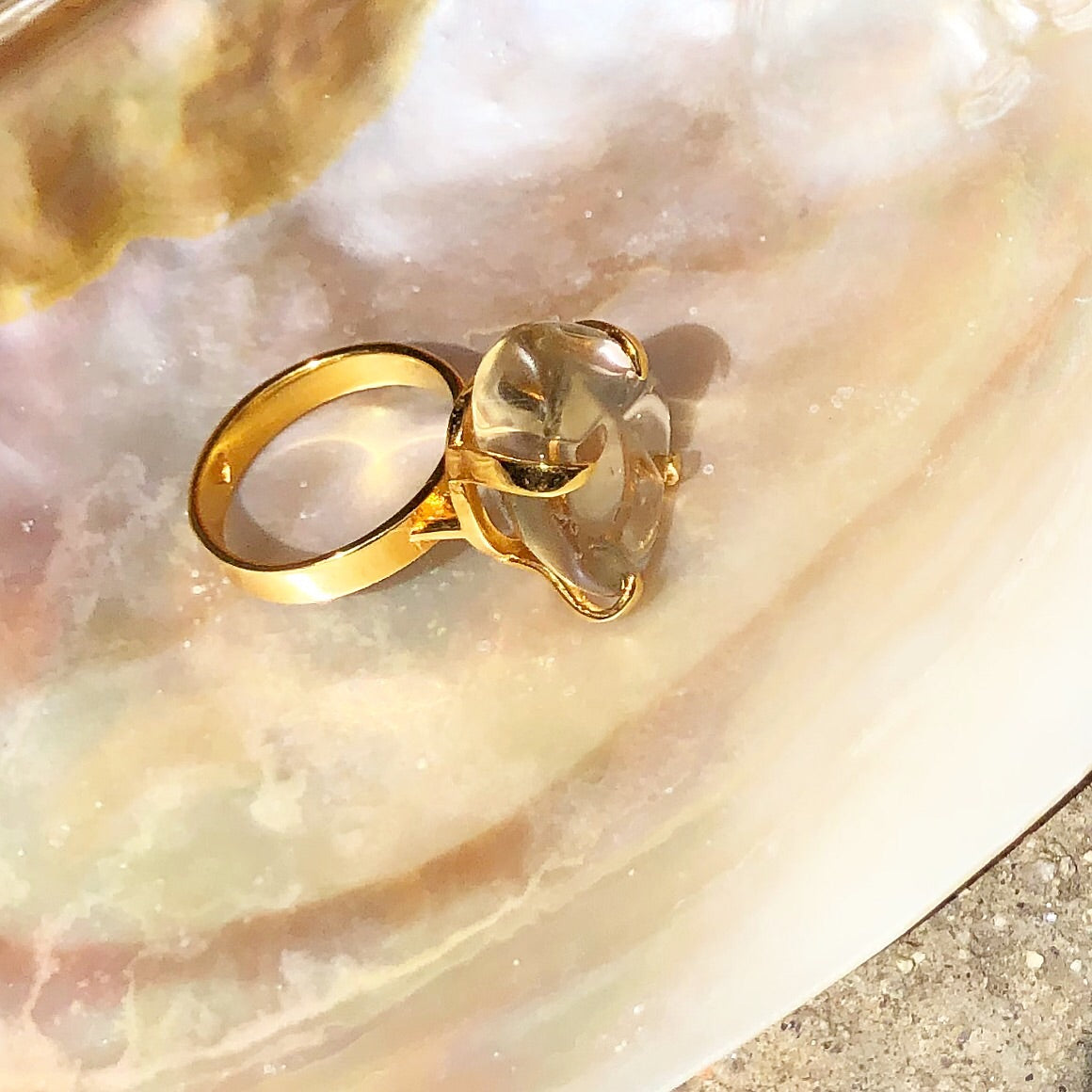 One of A Kind Lemon Quartz Ring